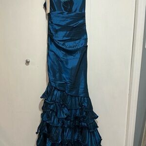 Cinderella Teal Satin Dress